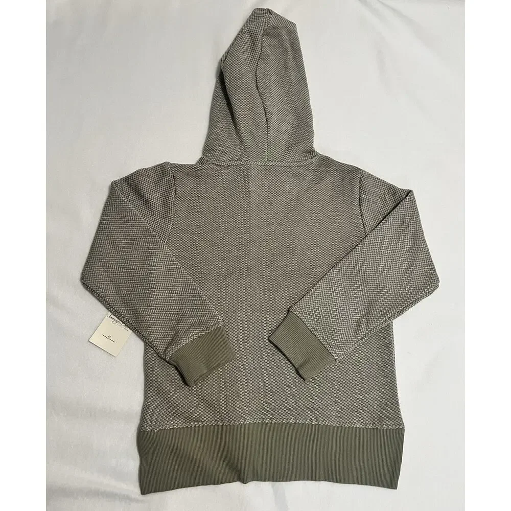 Sovereign Code Boys Size 8 Gray Geometric Knit Pullover Hoodie Zip Pocket LS